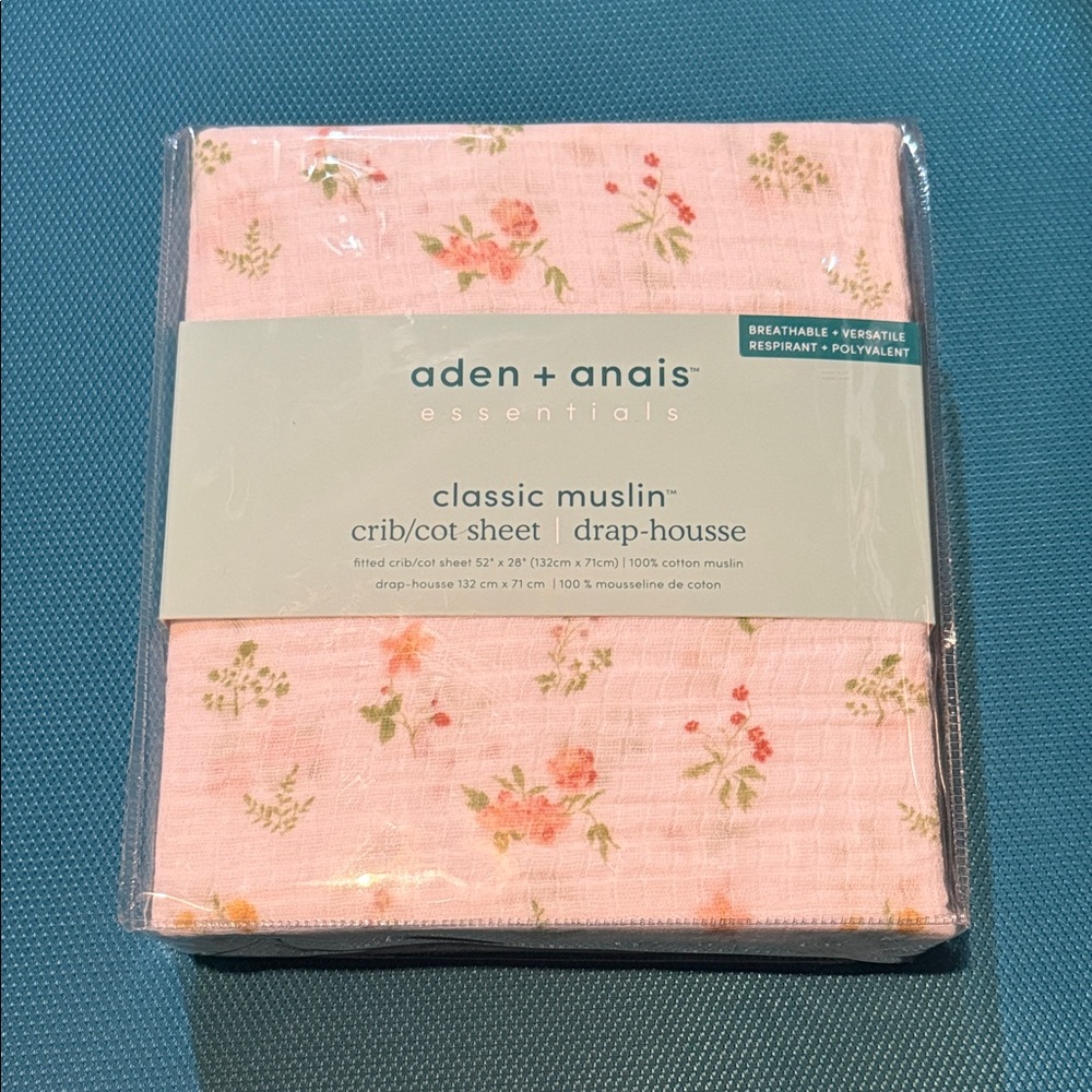 NWT aden + anais Country Floral Crib Sheet